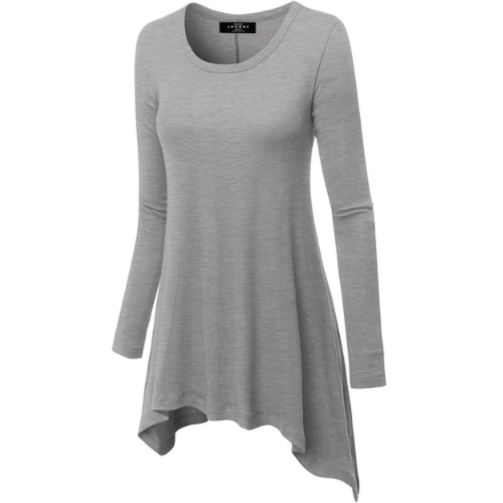 Tunic - Long Sleeve Top Heather Gray